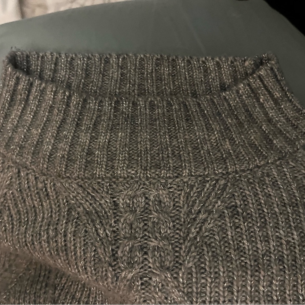 JCPenney Gray Lurex Knit Sweater
